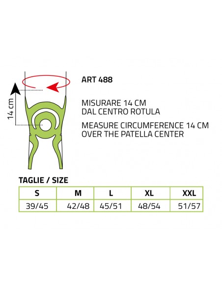 ORIONE KNEE CAP WITH INTEGRATED POWER BANDTAPING Art. 488