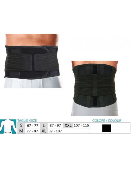 ORIONE Corsetto lombosacrale in tessuto AIR DRY altamente traspirante Ref. 3084