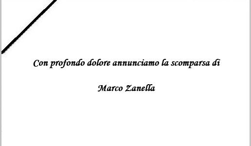Con profondo dolore annunciamo la scomparsa di Marco Zanella